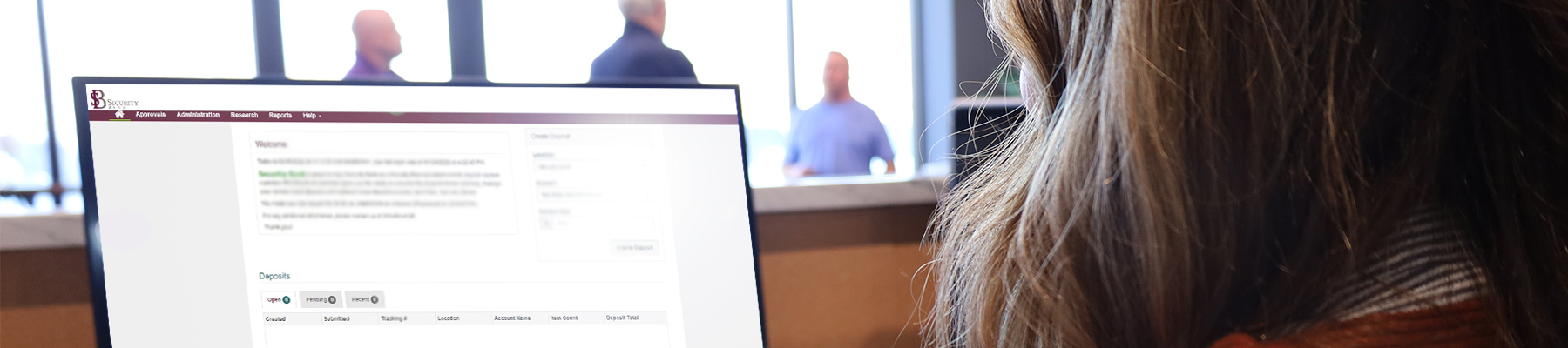 business woman preparing orders and accepting payments