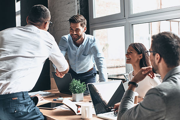 Business people at a meeting